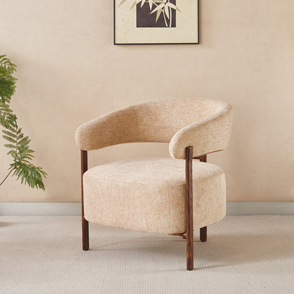 Fauteuil Japandi bruin Gabi walnoot