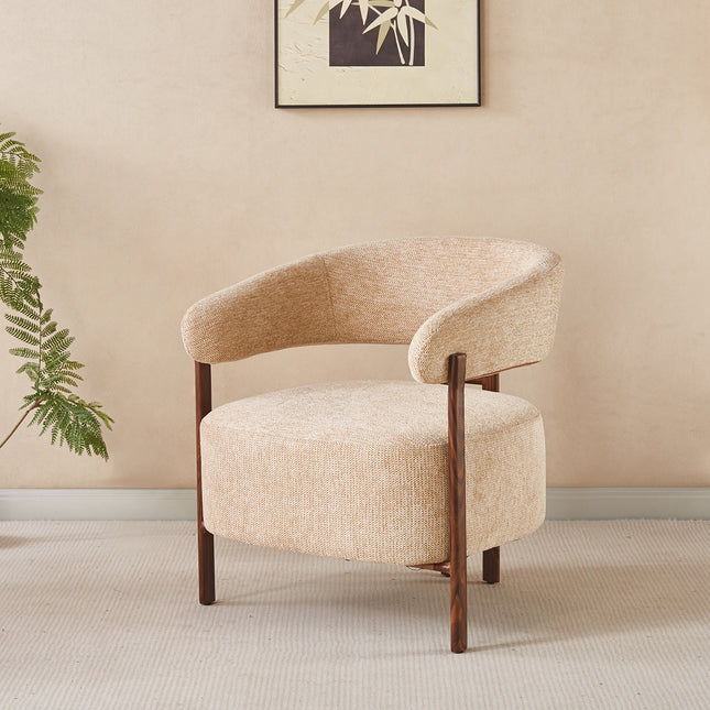 Fauteuil Japandi bruin Gabi walnoot