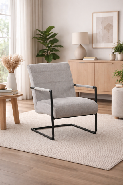 Fauteuil Merlijn grijs chenille