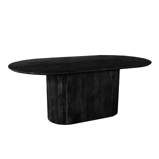 Eettafel Fender deens ovaal 200cm zwart mangohout