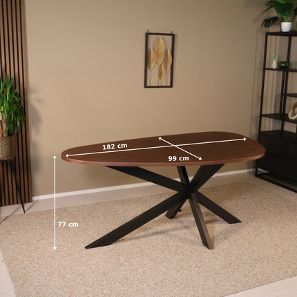 Eettafel organisch Jillian 180cm bruin eiken fineer