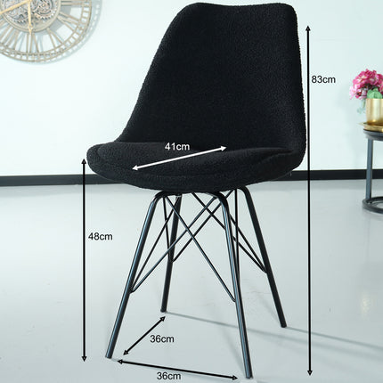 Eetkamerstoel zwart teddy Viga