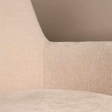 SET DEAL 6 stuks: Eetkamerstoel draaibaar beige stof Gemma
