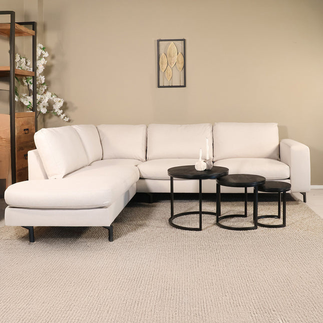 Hoekbank Havana beige chenille 260cm links