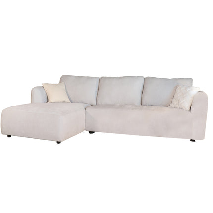 Hoekbank Hudson 280cm chenille lichtgrijs links