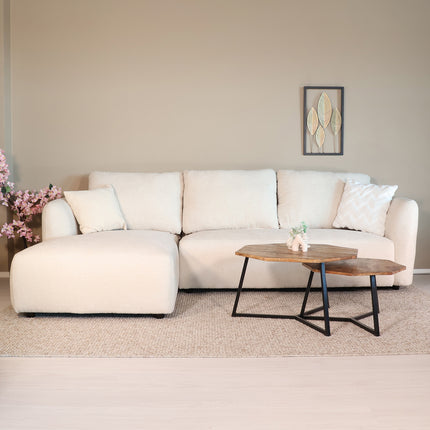 Hoekbank Hudson 280cm chenille beige links