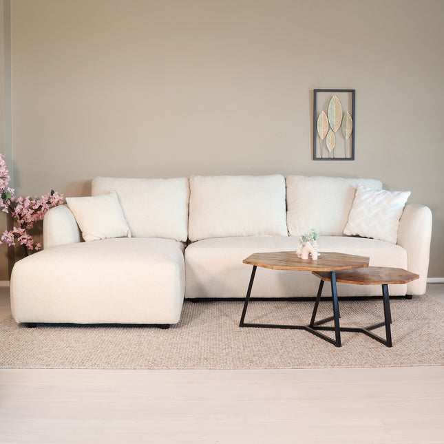 Hoekbank Hudson 280cm chenille beige links