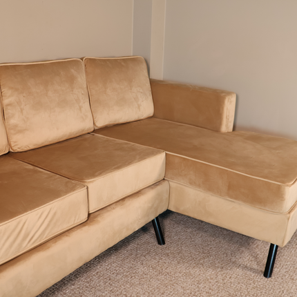 Hoekbank Venna 200cm bruin velvet