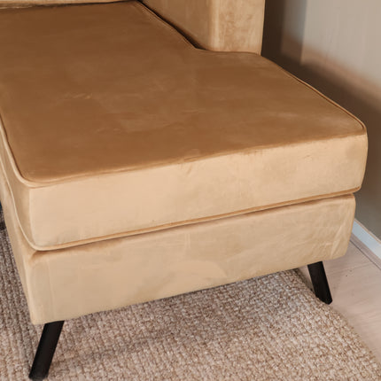 Hoekbank Venna 200cm bruin velvet