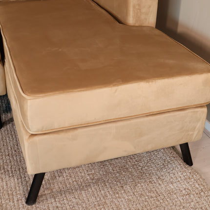 Hoekbank Venna 200cm bruin velvet