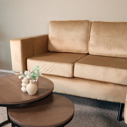 Hoekbank Venna 200cm bruin velvet