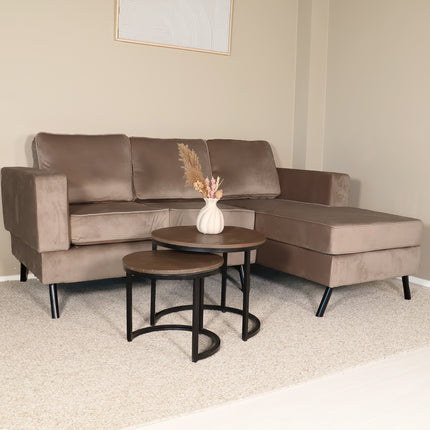 Hoekbank Venna 200cm champagne velvet