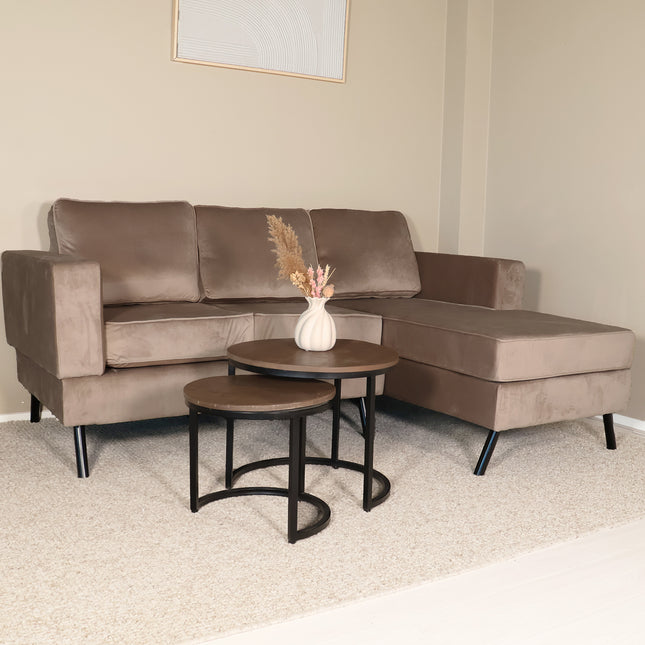 Hoekbank Venna 200cm champagne velvet