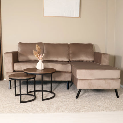 Hoekbank Venna 200cm champagne velvet