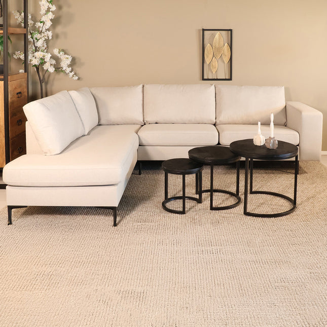 Hoekbank Verona beige chenille 265cm links