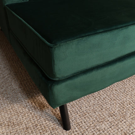 Hoekbank Hilde 270cm donkergroen velvet links