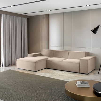 Hoekbank Fino 300cm bruin chenille links