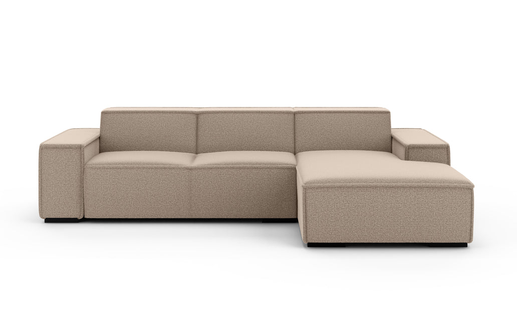 Hoekbank Fino 300cm bruin chenille rechts