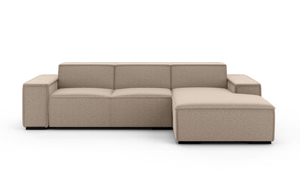 Hoekbank Fino 300cm bruin chenille rechts