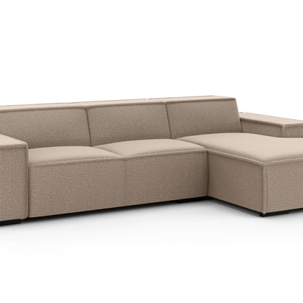 Hoekbank Fino 300cm bruin chenille rechts