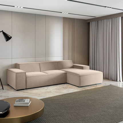 Hoekbank Fino 300cm bruin chenille rechts