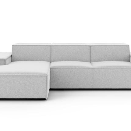 Hoekbank Fino 300cm lichtgrijs chenille links