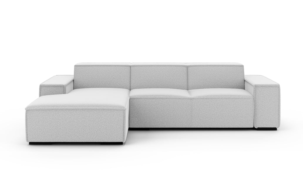 Hoekbank Fino 300cm lichtgrijs chenille links