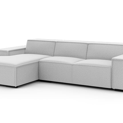 Hoekbank Fino 300cm lichtgrijs chenille links