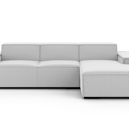Hoekbank Fino 300cm lichtgrijs chenille rechts