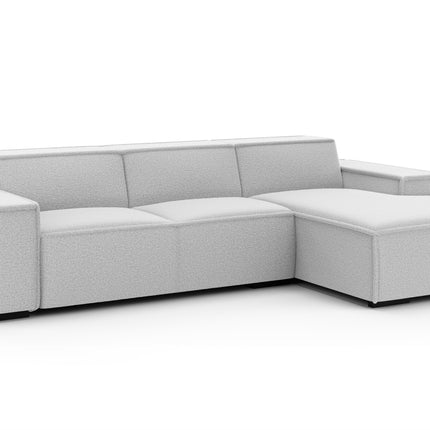 Hoekbank Fino 300cm lichtgrijs chenille rechts