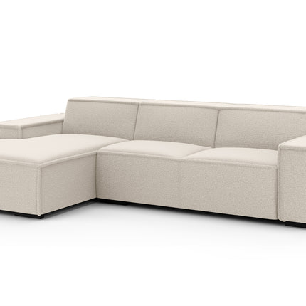 Hoekbank Fino 300cm gebroken wit chenille links
