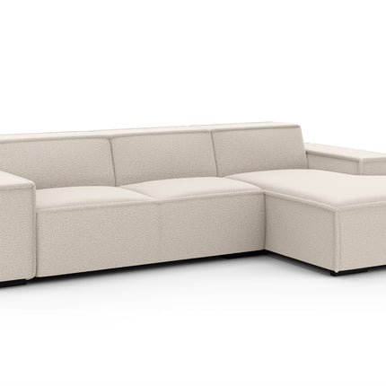 Hoekbank Fino 300cm gebroken wit chenille rechts