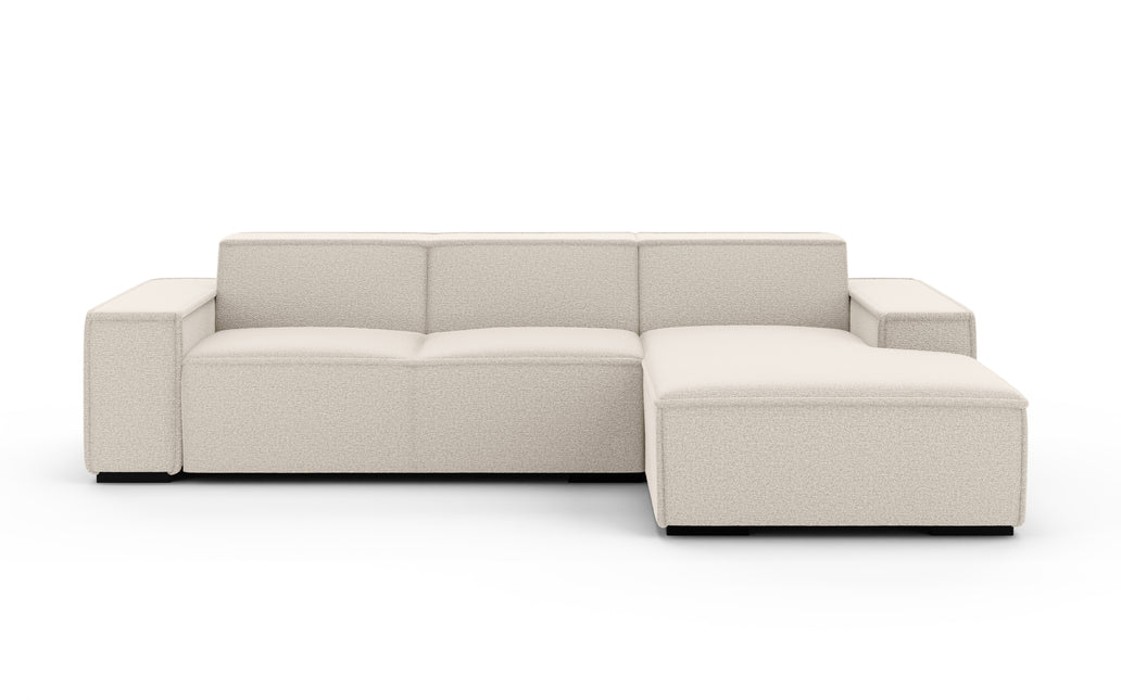 Hoekbank Fino 300cm gebroken wit chenille rechts