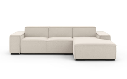 Hoekbank Fino 300cm gebroken wit chenille rechts