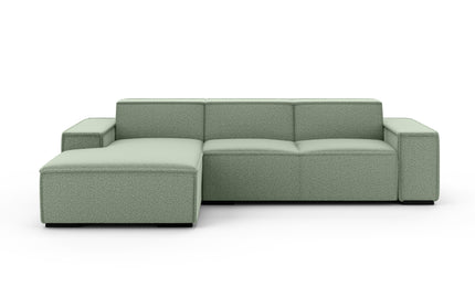 Hoekbank Fino 300cm groen chenille links