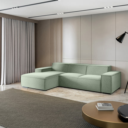 Hoekbank Fino 300cm groen chenille links