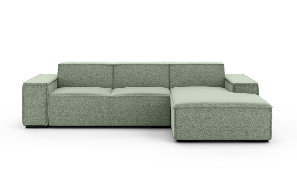 Hoekbank Fino 300cm groen chenille rechts