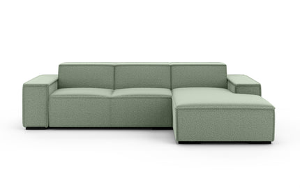 Hoekbank Fino 300cm groen chenille rechts