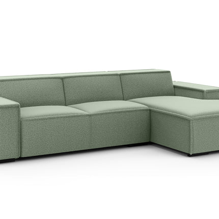Hoekbank Fino 300cm groen chenille rechts