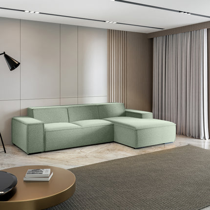 Hoekbank Fino 300cm groen chenille rechts
