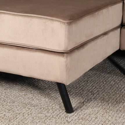 Hoekbank Hilde 270cm taupe velvet links