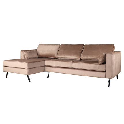 Hoekbank Hilde 270cm taupe velvet links