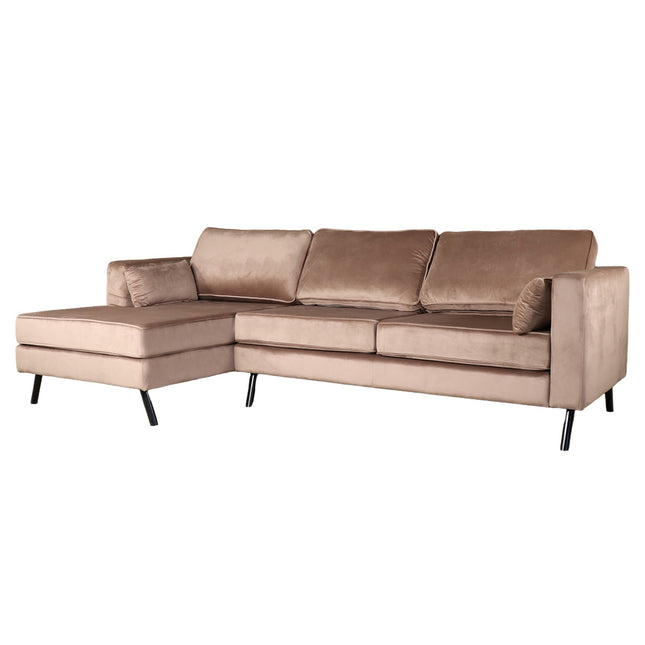 Hoekbank Hilde 270cm taupe velvet links