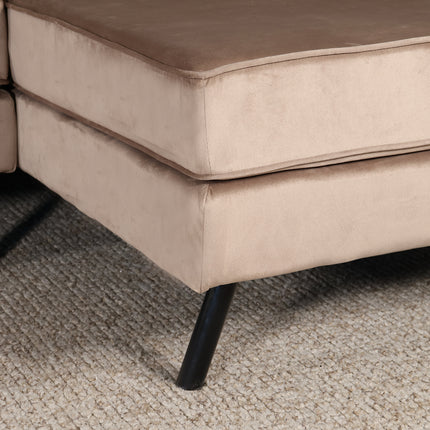Hoekbank Hilde 270cm taupe velvet rechts