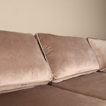 Hoekbank Hilde 270cm taupe velvet rechts