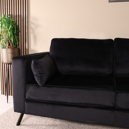 Hoekbank Hilde 270cm velvet zwart rechts