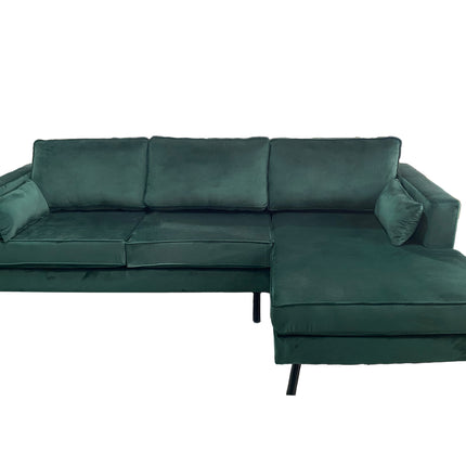 Hoekbank Hilde 270cm donkergroen velvet rechts