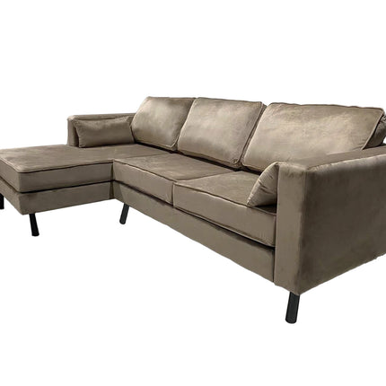 Hoekbank Hilde 270cm taupe velvet links