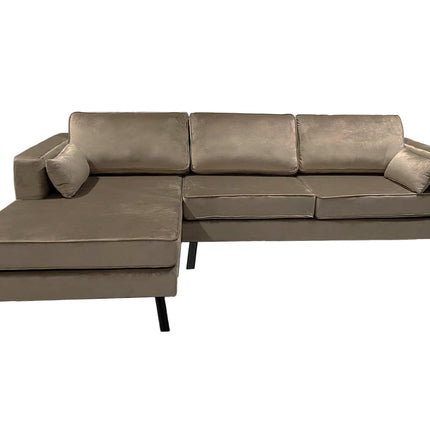 Hoekbank Hilde 270cm taupe velvet links