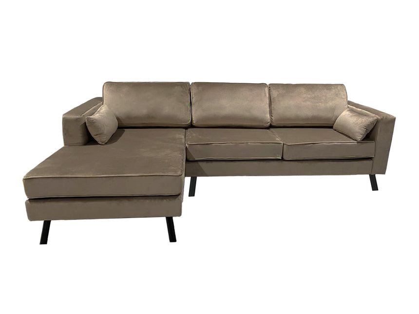 Hoekbank Hilde 270cm taupe velvet links